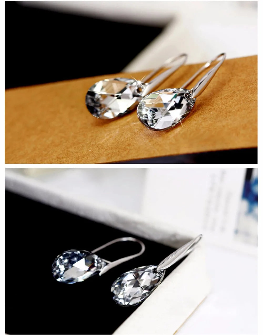 New 925 sterling silver 100% Original Crystal Earrings From Swarovski's