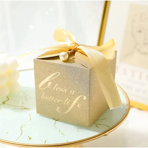 Exquisite Premium Square Gift Box Ribbon Wedding Party High Quality