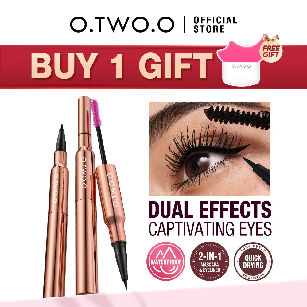 O.TWO.O 2 in 1 waterproof Long-lasting Mascara Eyeliner Pencil