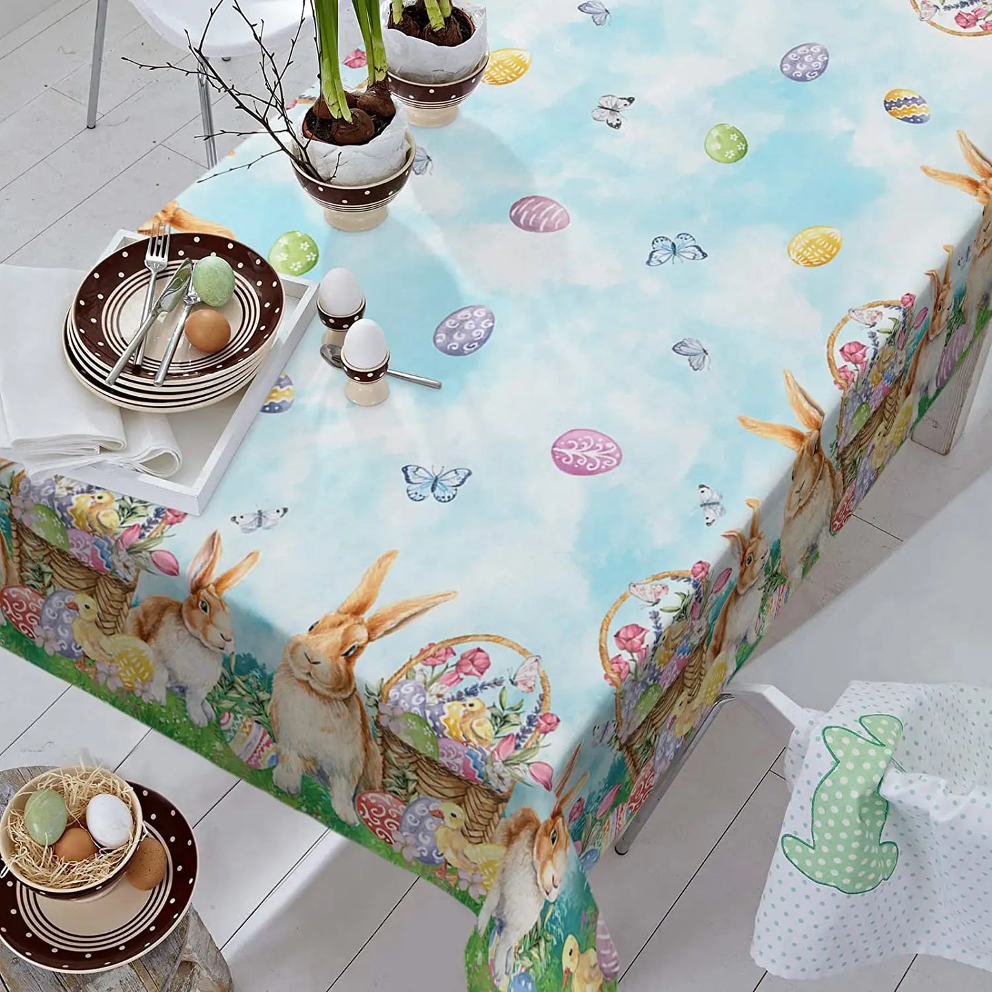 Easter Bunny Waterproof Tablecloth