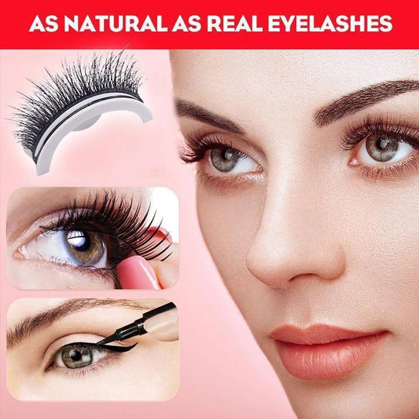 Reusable Self-Adhesive False Eyelashes Natural Multiple reversible