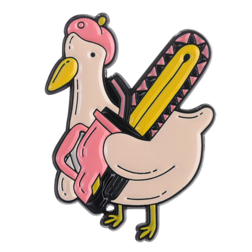 Pink Punk Enamel Pins Custom Skeleton Butterfly Goose Bear