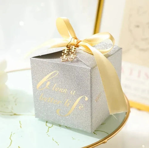 Exquisite Premium Square Gift Box Ribbon Wedding Party High Quality