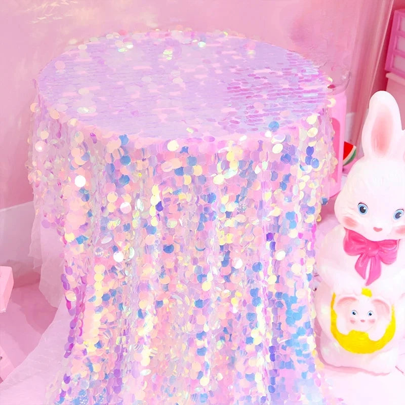 Dreamy Imitation Mermaid Scale Round Sequin Fabric