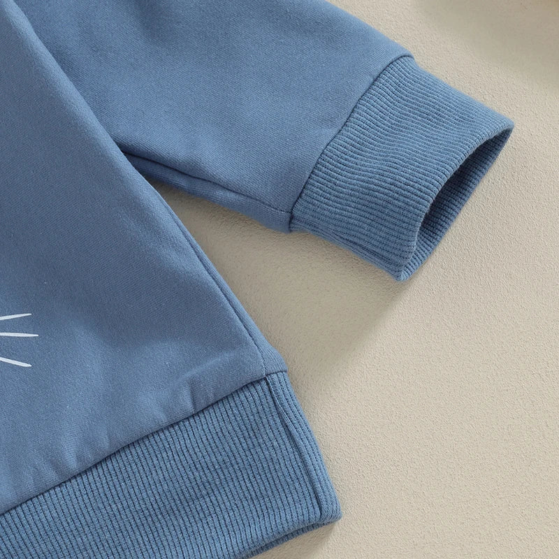 Baby Boys Clothes Set Long Sleeve Sweatshirt Bunny Carrot Print Pants