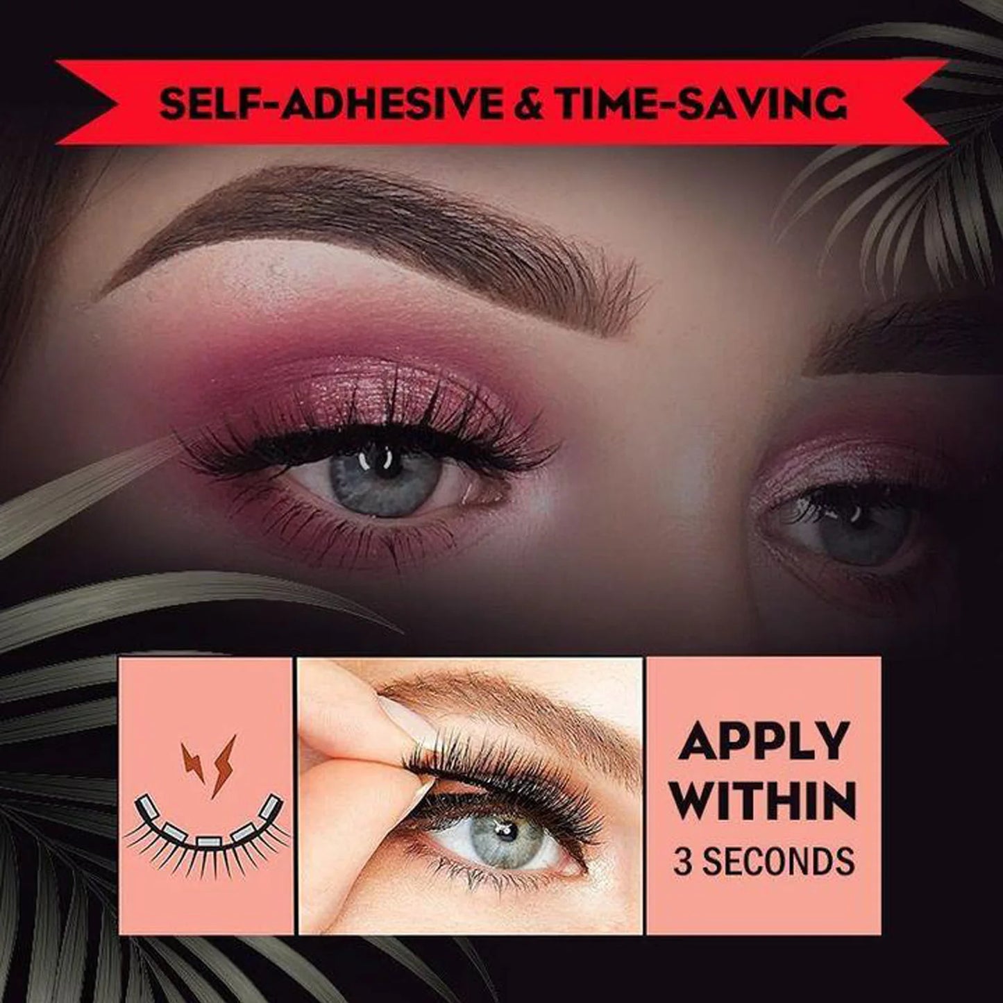 Reusable Self-Adhesive False Eyelashes Natural Multiple reversible