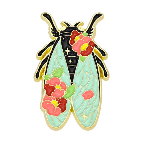 Floral Insects Enamel Pins Custom Nature Moth Cicada Scorpion