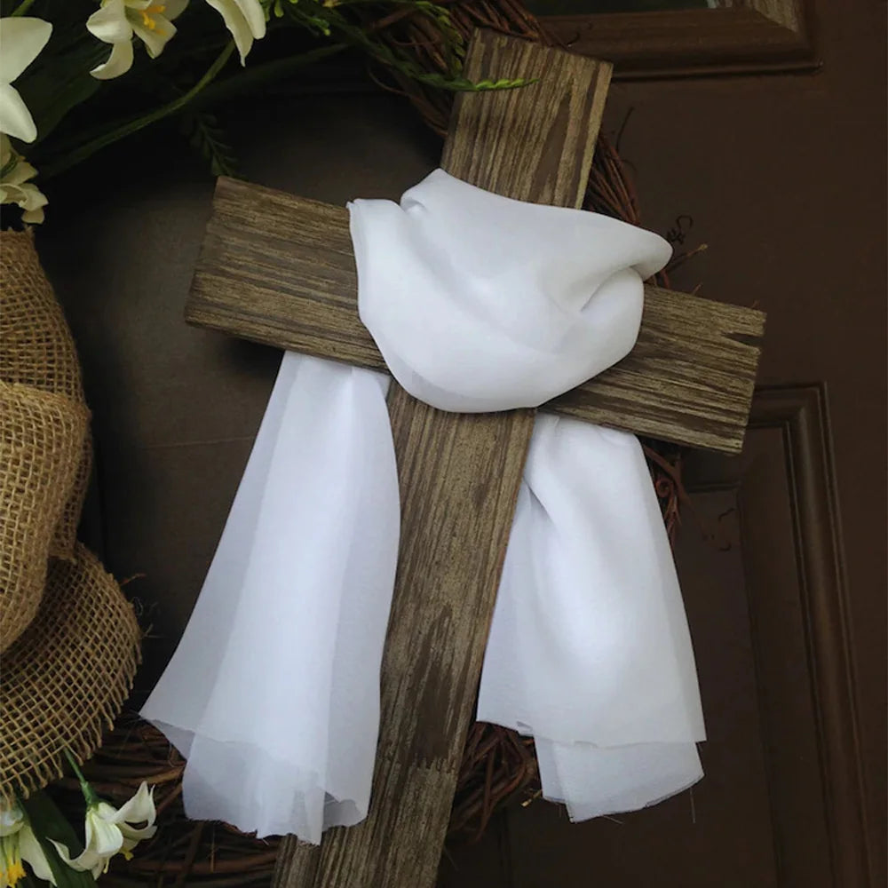 Easter Welcome Cross Wreath