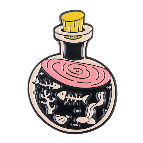 Pink Punk Enamel Pins Custom Skeleton Butterfly Goose Bear
