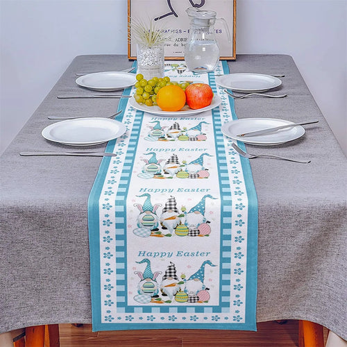 Gnome Easter Cotton Print Table Runner