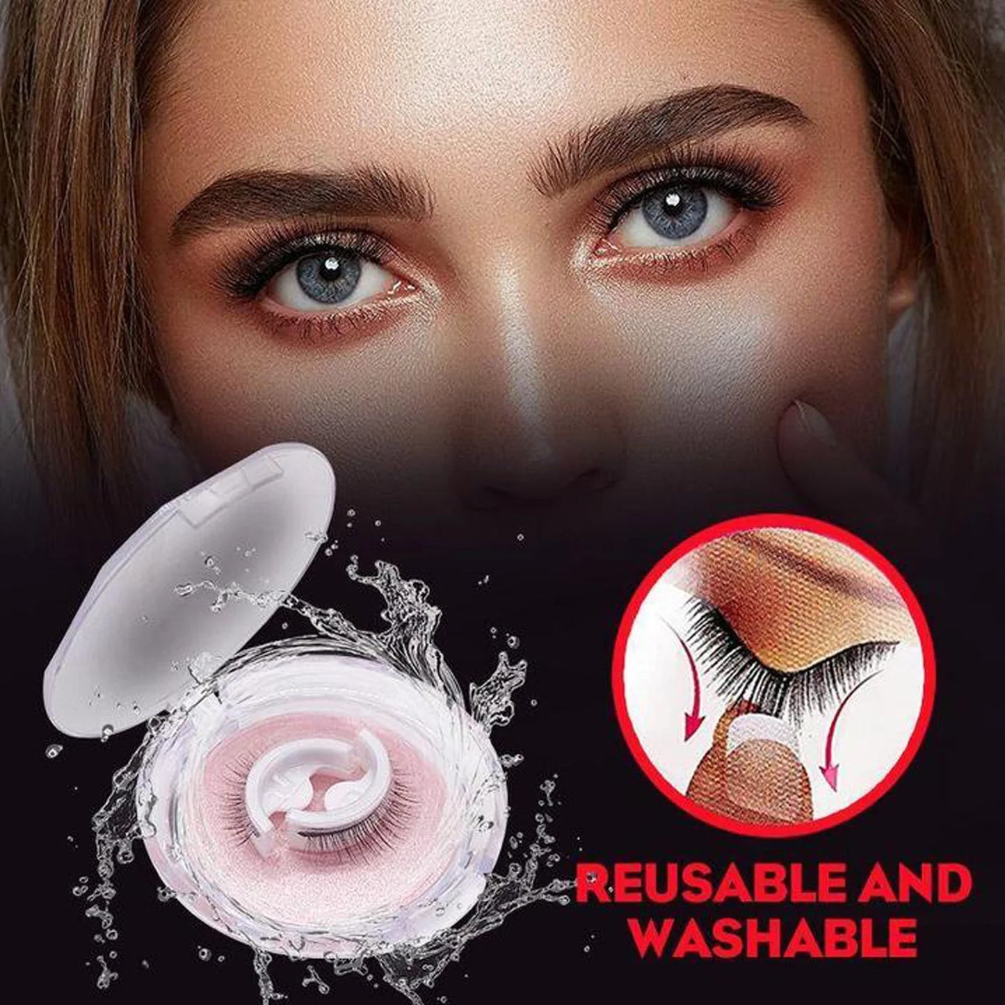 Reusable Self-Adhesive False Eyelashes Natural Multiple reversible