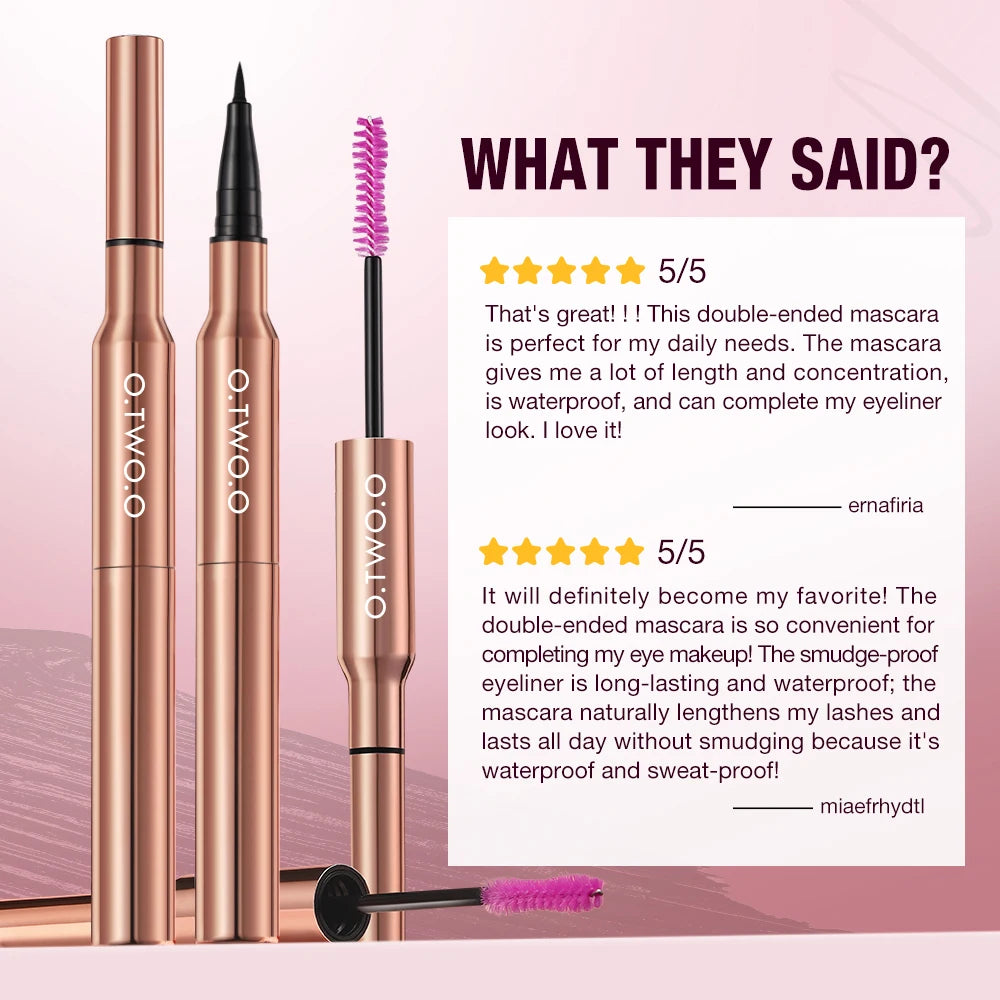 O.TWO.O 2 in 1 waterproof Long-lasting Mascara Eyeliner Pencil
