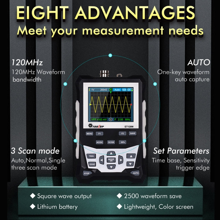 ET120M 120MHz Digital Color Simulation Oscilloscope