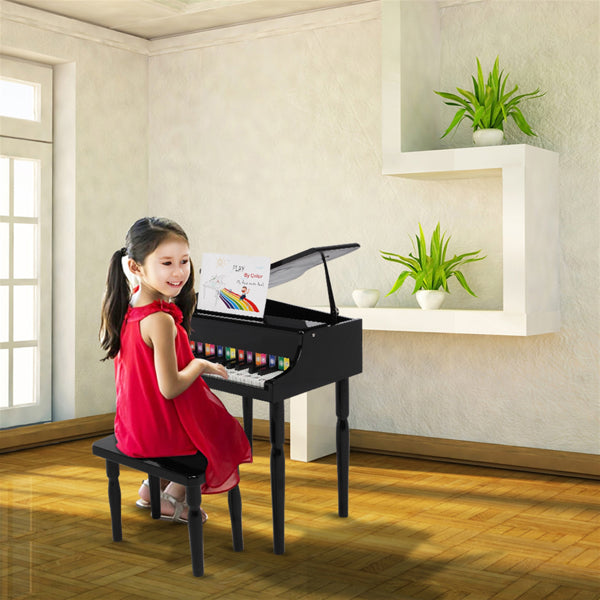 30-key Children's Wooden Piano with Music Stand