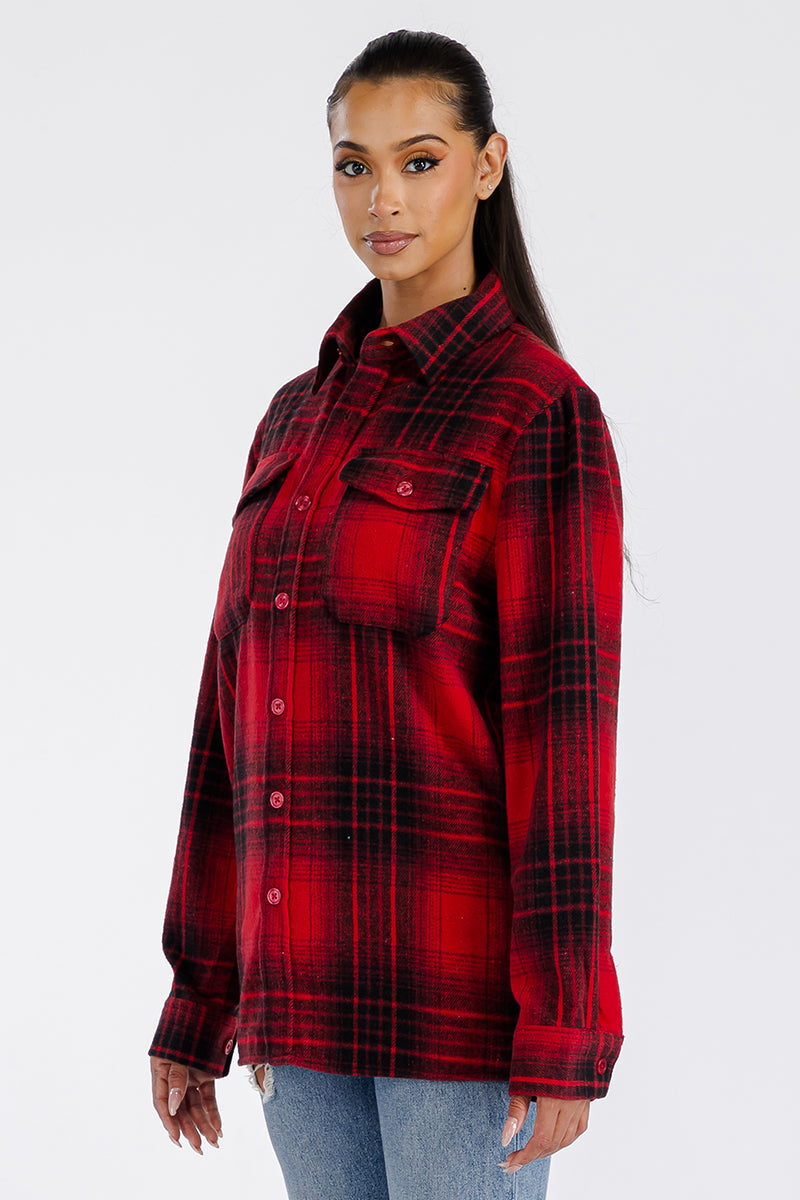 Boyfriend Oversized Soft Flannel Red/Blk