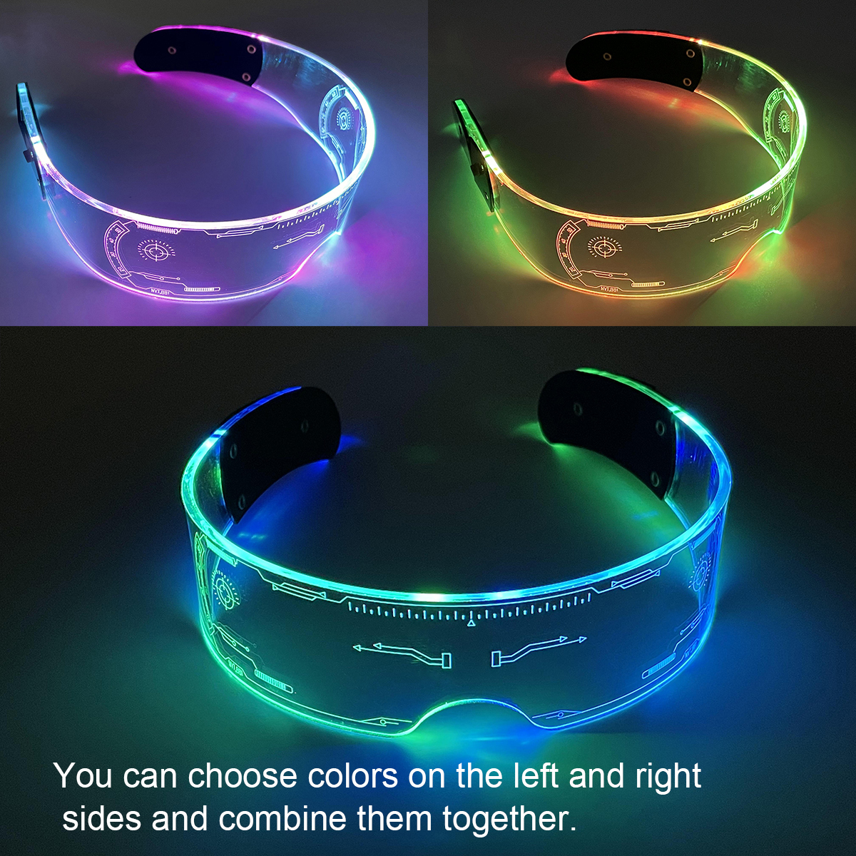 Cyberpunk LED Luminous Glasses 7 colors