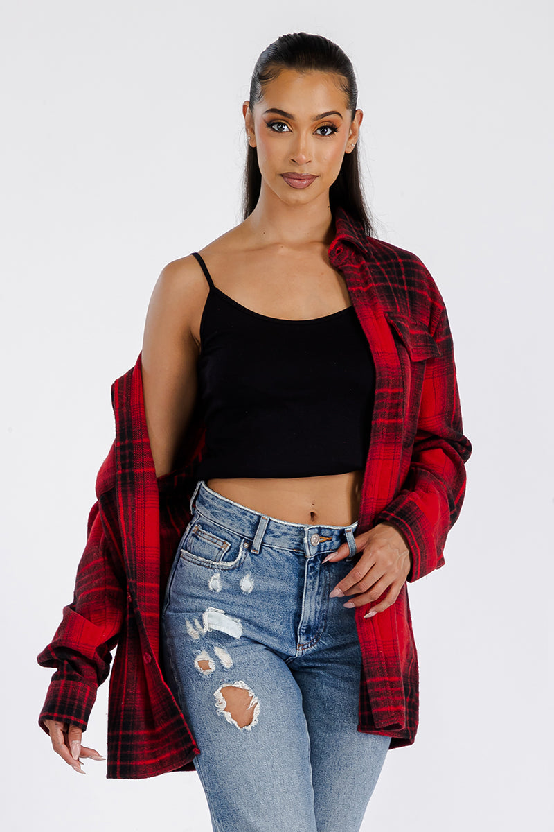 Boyfriend Oversized Soft Flannel Red/Blk