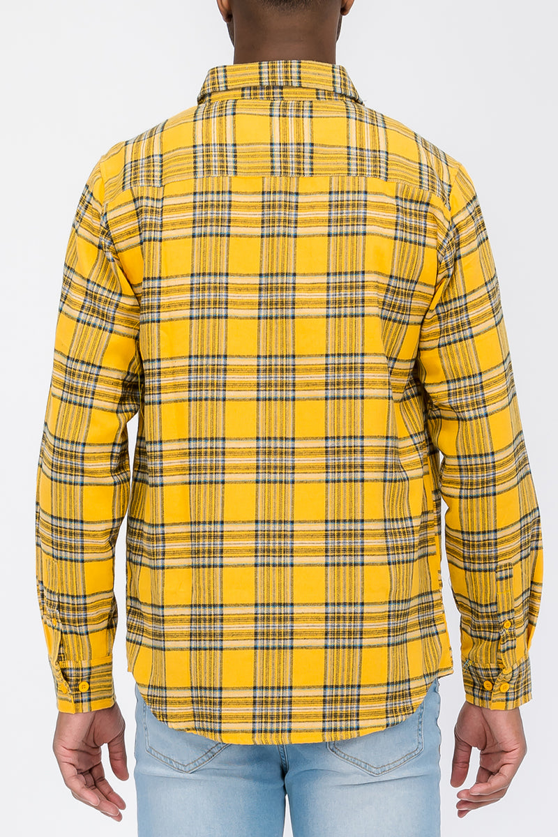 Long Sleeve Checkered Flannel Shirt