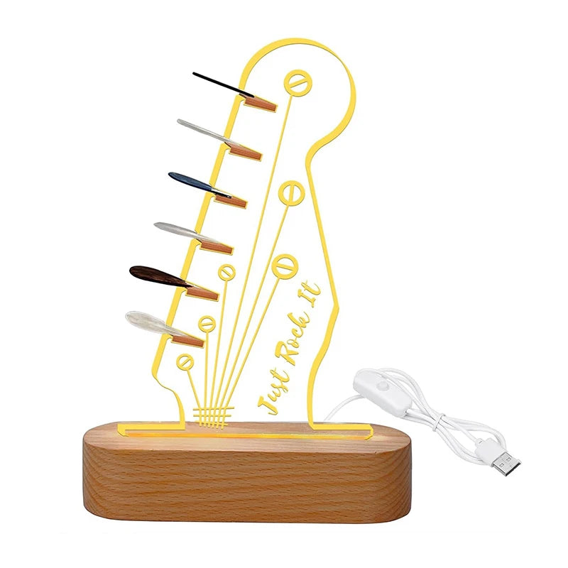 Guitar Pick Case Holder Light Up