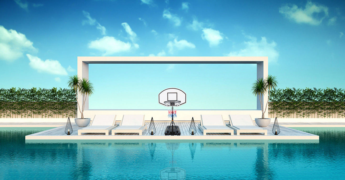 Portable Poolside Basketball Hoop Swimming Pool 3.1ft to 4.7ft