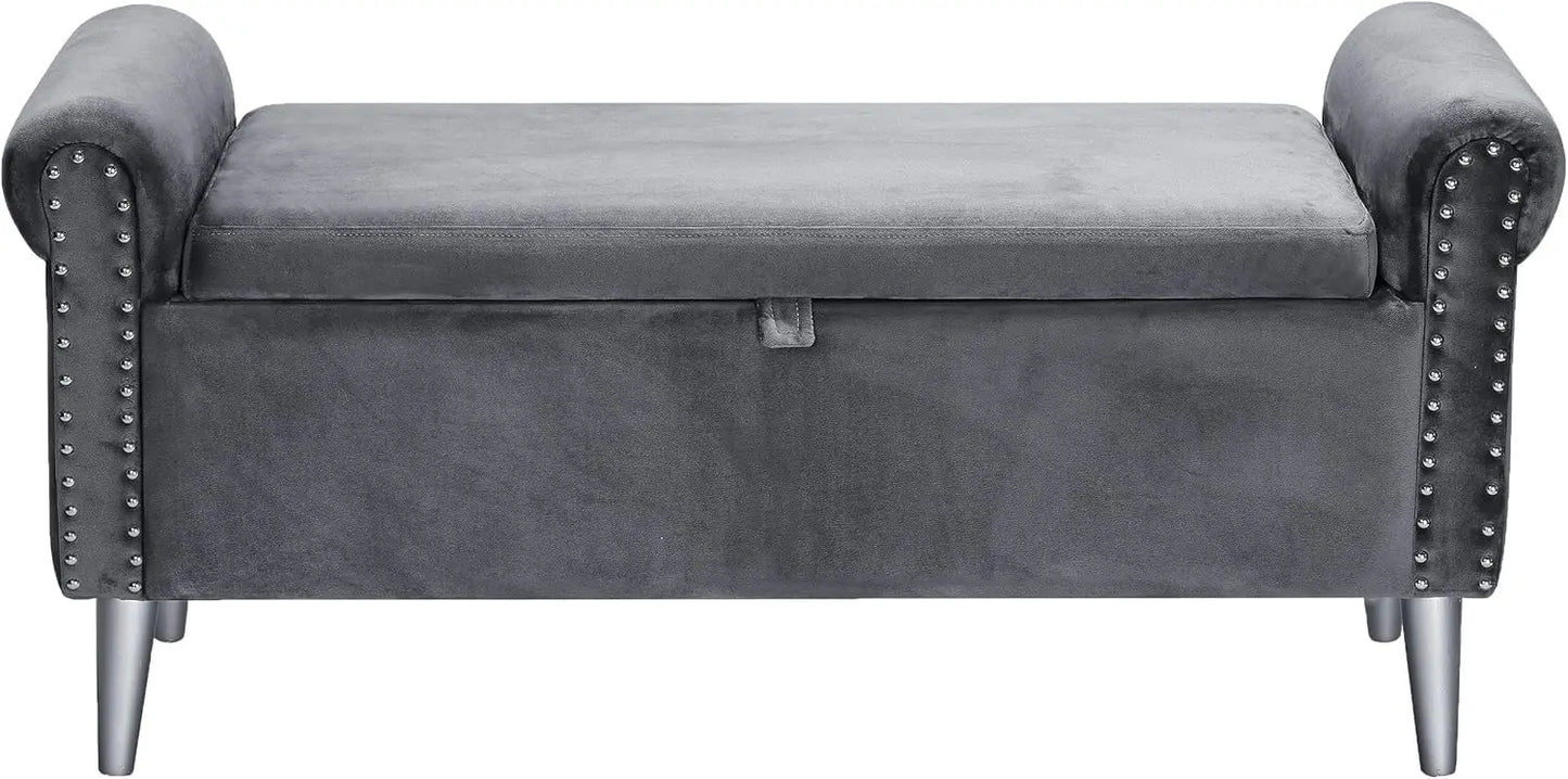 Velvet Bench with Arms