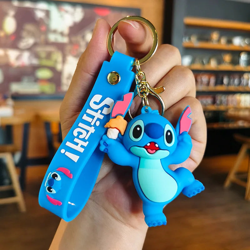 Disney Stitch Keychain 5-Pack - Cute Lilo & Stitch Keyrings, Durable Anime Keychains for Women Men Kids, Multi-Color Gift Set