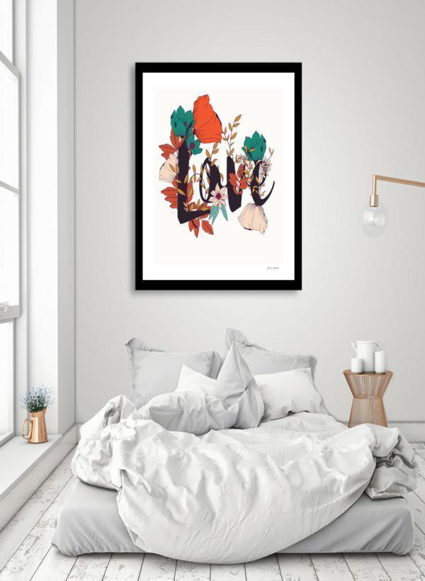 Flower Typography Love Frame
