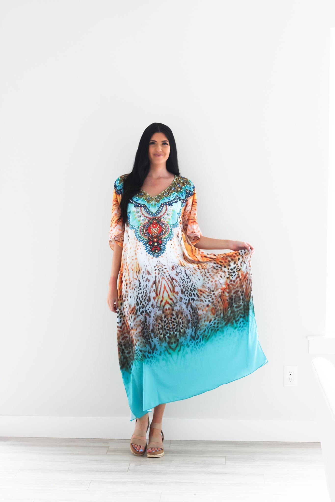 Embellished Caftan Dress For Women