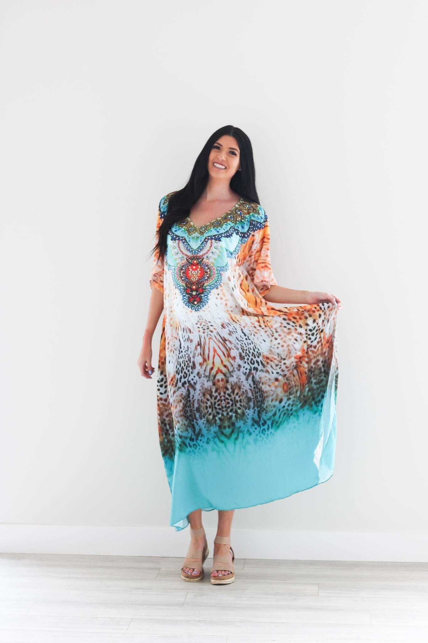 Embellished Caftan Dress For Women