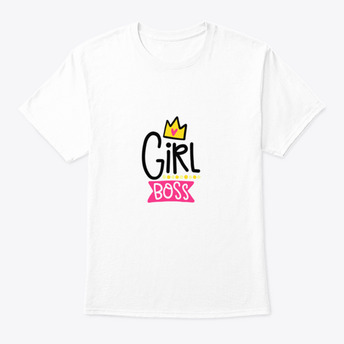 Girl Boss Crown And Decor Elements Typography Design T-Shirt