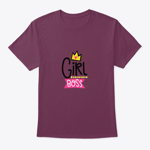 Girl Boss Crown And Decor Elements Typography Design T-Shirt
