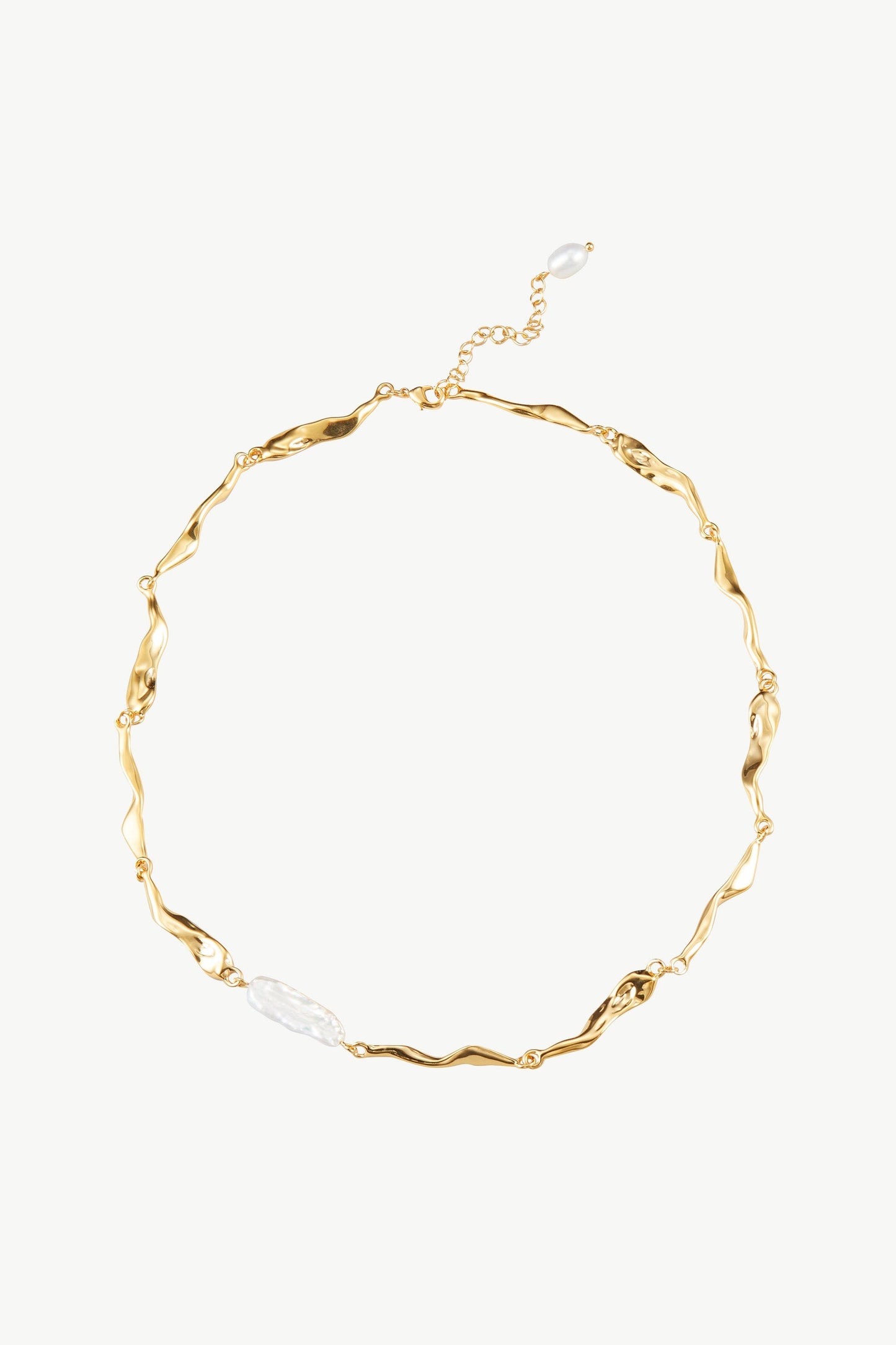 Gold Molten Baroque Pearl Necklace