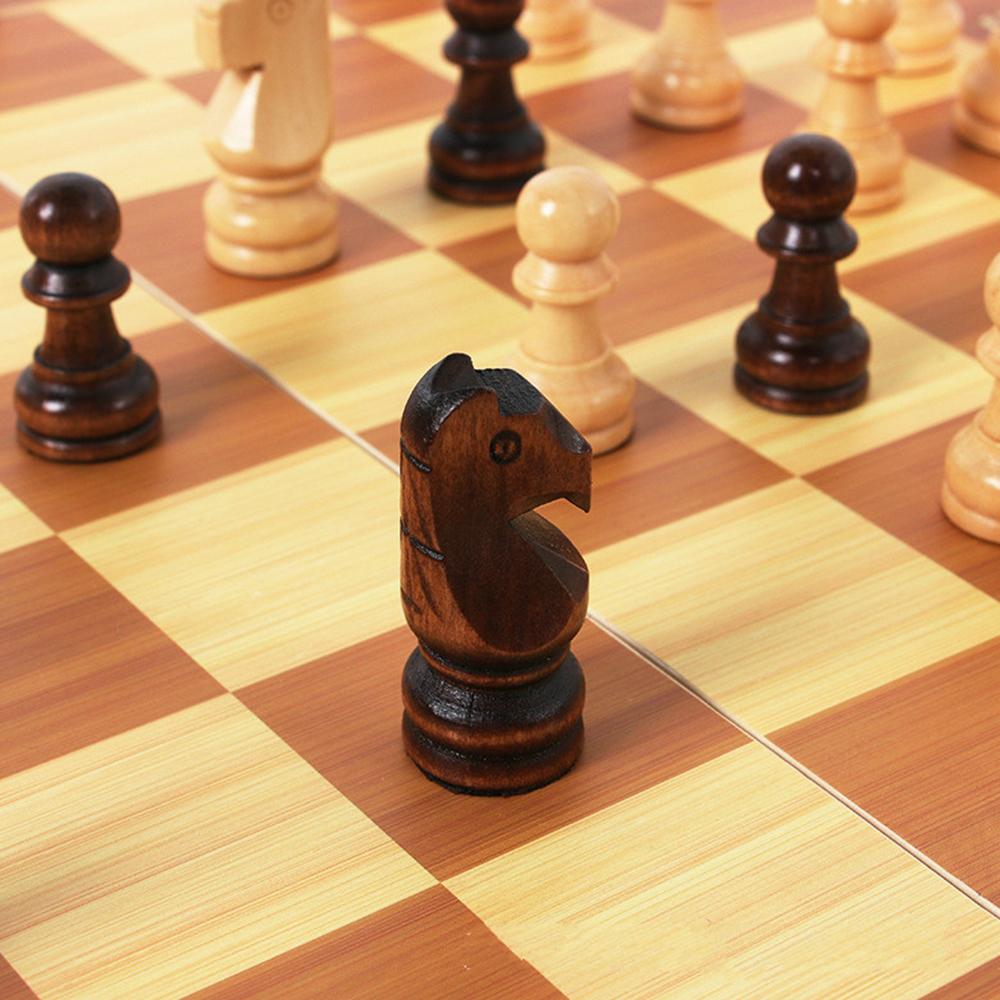 Foldable Wooden Chess Set Travel Board Game