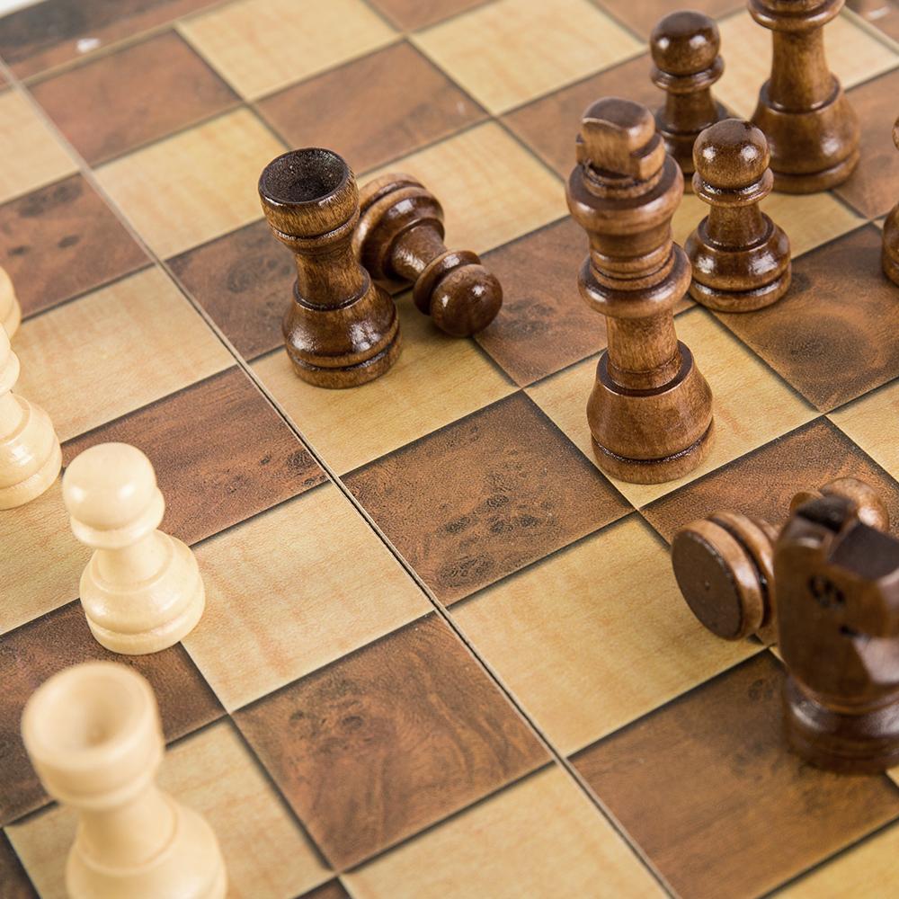 Foldable Wooden Chess Set Travel Board Game