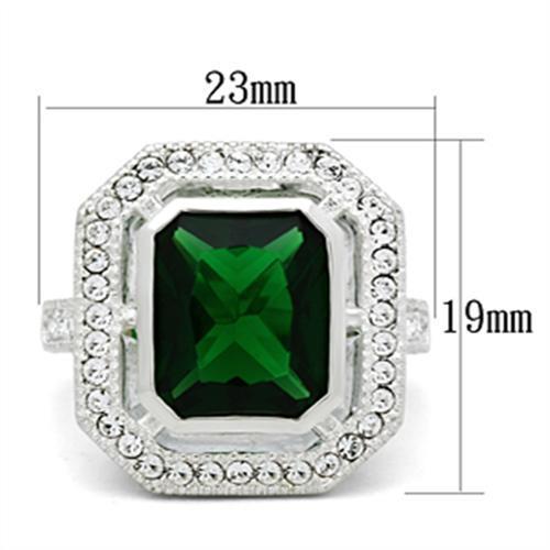 SS002 - 925 Sterling Silver Ring with Synthetic Glass