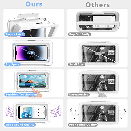 Waterproof 360° Rotation Phone Case, Anti-Fog High Sensitivity Cover Compatible with 4" - 7" Cell Phones