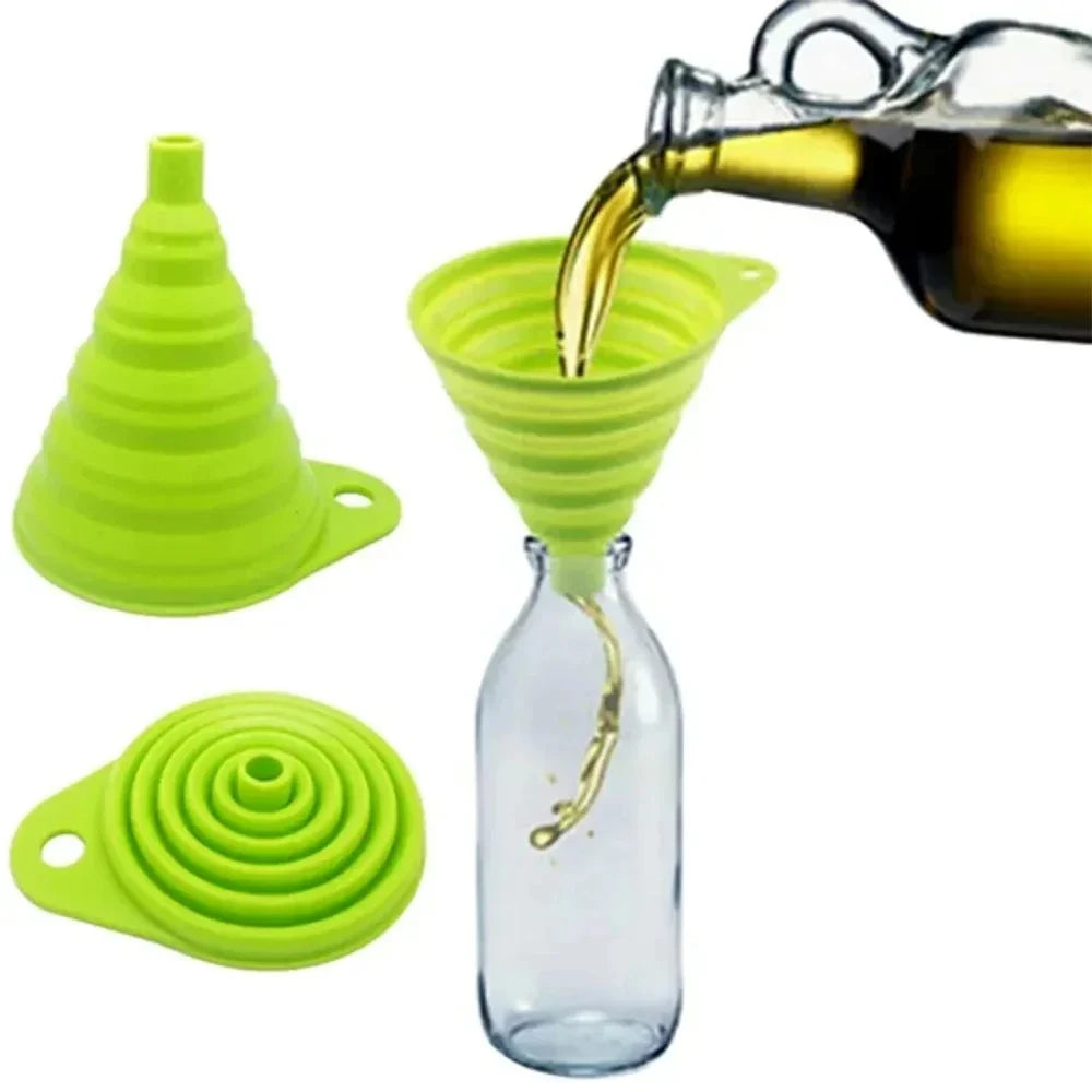 Car Engine Funnel Universal Silicone Liquid Funnel Washer Fluid Change Foldable Portable Auto Engine Oil Petrol Change Funnels