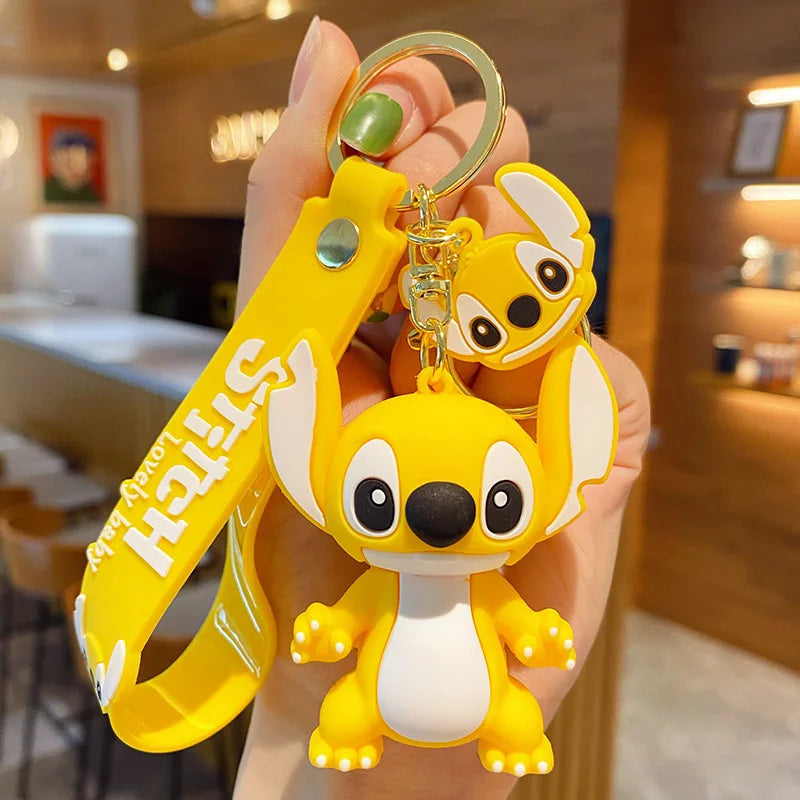 Disney Stitch Keychain 5-Pack - Cute Lilo & Stitch Keyrings, Durable Anime Keychains for Women Men Kids, Multi-Color Gift Set
