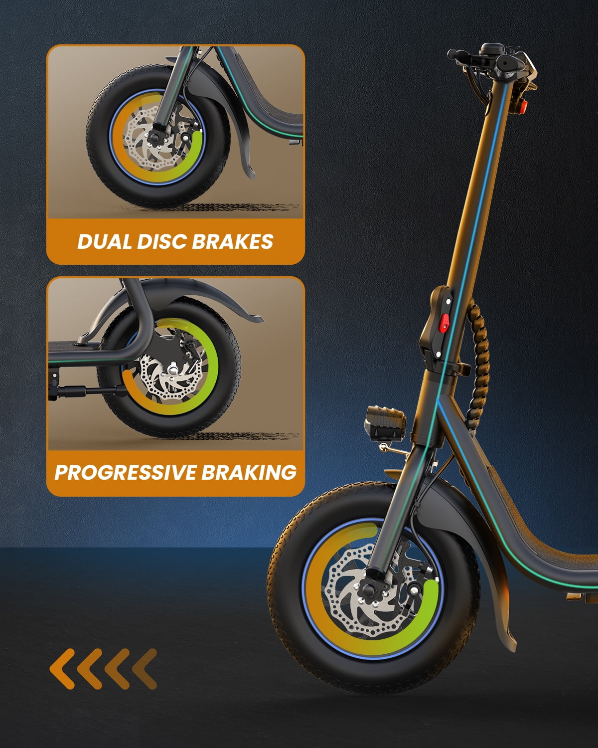 Kistp 450W Electric Scooter with Seat for Adult, 12 inch Commuter Electric Scooter with Basket - up to 21 Miles 15.5MPH