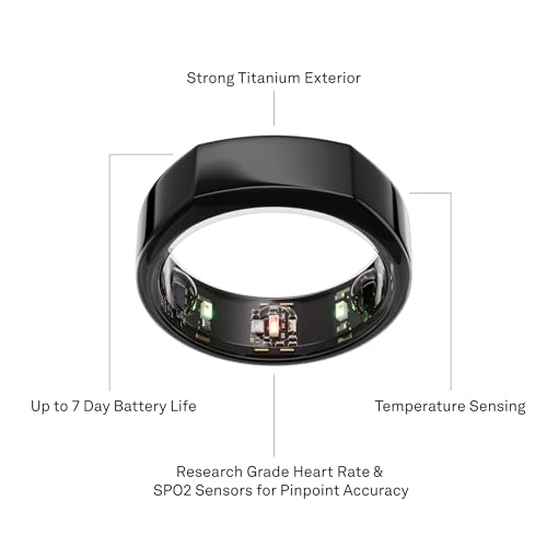OURA SILVER RING GEN3 HORIZON HEART RATE- FITNESS TRACKER- 5-7 DAY BATTERY LIFE