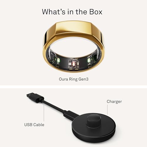 OURA SILVER RING GEN3 HORIZON HEART RATE- FITNESS TRACKER- 5-7 DAY BATTERY LIFE