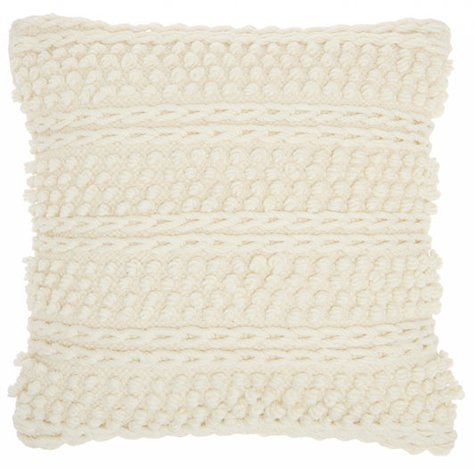 Ivory Textured Dots Throw Pillow