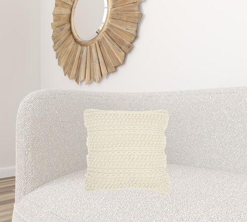 Ivory Textured Dots Throw Pillow