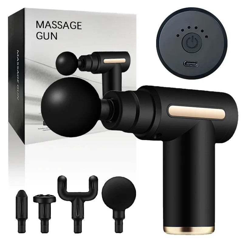 Portable Button Fascia Gun Deep Tissue Massage Mini Lightweight and Adjustable Speed Massage Equipment Suitable for the Body