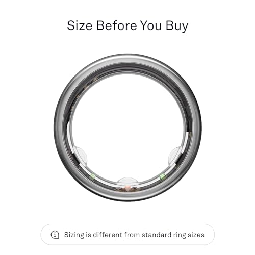 OURA SILVER RING GEN3 HORIZON HEART RATE- FITNESS TRACKER- 5-7 DAY BATTERY LIFE