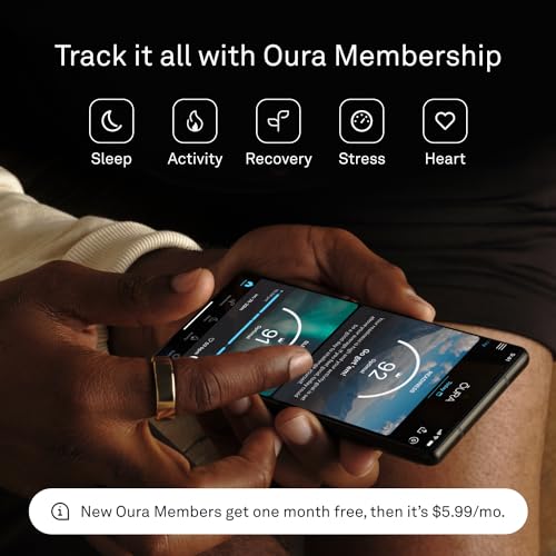 OURA SILVER RING GEN3 HORIZON HEART RATE- FITNESS TRACKER- 5-7 DAY BATTERY LIFE