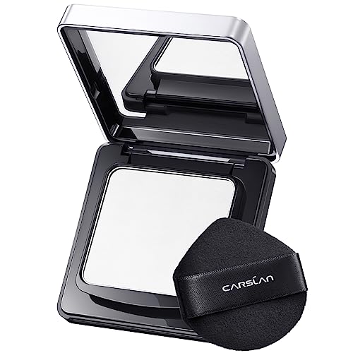 CARSLAN Waterproof Loose Setting Powder with Puff, Matte, Oil Control, Shine Free, Talc-Free Face Powder Makeup, 24H Longwear Finishing Powder, 01 for Dry skin (New Pack)