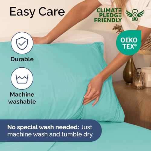 Queen Size 4 Piece Sheet Set - Comfy Breathable & Cooling Sheets - Hotel Luxury Bed Sheets for Women & Men - Deep Pockets, Easy-Fit, Extra Soft & Wrinkle Free Sheets - White Oeko-Tex Bed Sheet Set