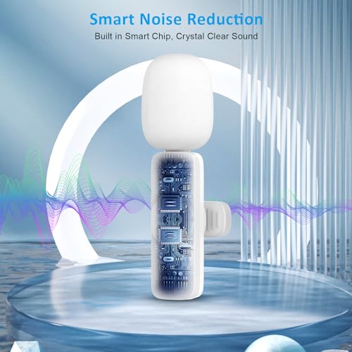 MAYBESTA Professional Wireless Lavalier Lapel Microphone for iPhone, iPad - Cordless Omnidirectional Condenser Recording Mic for Interview Video Podcast Vlog YouTube