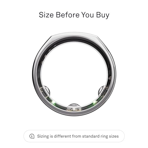 OURA SILVER RING GEN3 HORIZON HEART RATE- FITNESS TRACKER- 5-7 DAY BATTERY LIFE